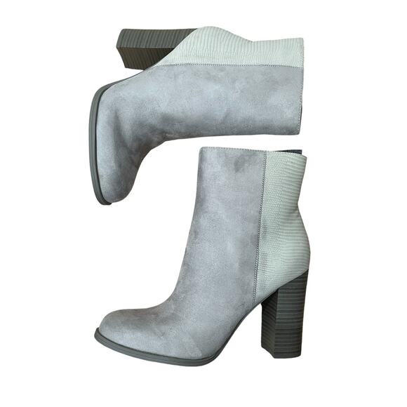 Circus by Sam Edelman Rollins Grey Croc Embossed Suede Bootie Size 8.5 - Picture 12 of 14